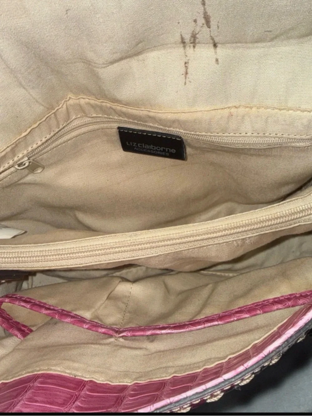 Vintage Liz Claiborne Faux-Croc Shoulder Bag